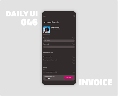 046_Invoice audio app audio player billing info daily100challenge dailyui dailyuichallenge day46 flat invoice design ios design ios podcast app membership options minimalist mobile design mobile podcast app monthly payments podcast app pricing design