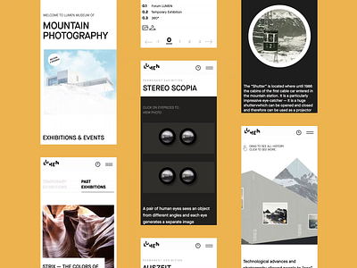 Lumen Museum: Mobile Website adaptive design animation design design studio graphic design history interaction interface mobile mobile screens mobile website motion museum photography responsive design ui user experience ux web web design