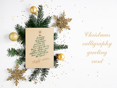 Calligraphy Christmas card calligraphy card christmas copperplate lettering new year penmanship postcard