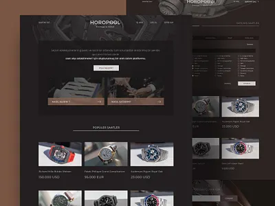 HOROPOOL WEBSITE branding design horobox horology horoloji horopool landing page luxury watch tolga tasci typography ui ui design uidesign ux uxui uxui design web webdesigns website websitedesign