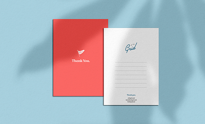 Thank You. americana brand brand identity card design flag fun identity logo script serif stationary thank you card thankyou