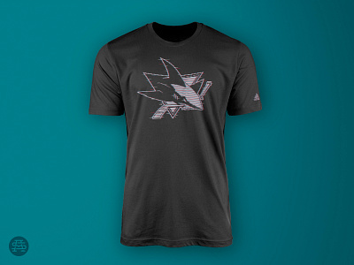 Interference apparel black hockey logo nhl sharks sports t shirt