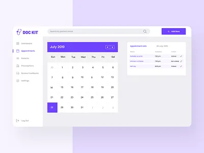 Doc Kit — Appointments 📝 2020 app appointments branding colorful doctor figma landing page layout management system medical app minimal patient prescription trend ui ux web design website
