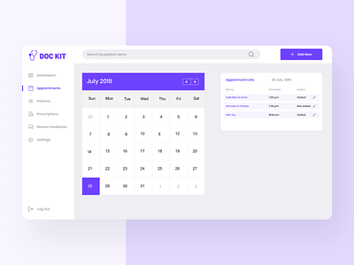 Doc Kit — Appointments 📝 2020 app appointments branding colorful doctor figma landing page layout management system medical app minimal patient prescription trend ui ux web design website