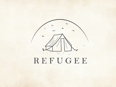 REFUGEE design illustration logo refugee vector