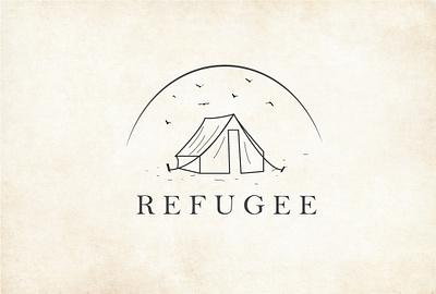 REFUGEE design illustration logo refugee vector