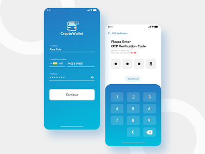 Crypto Wallet App Login UI android app color crypto exchange cryptocurrency design ios login screen ui ux