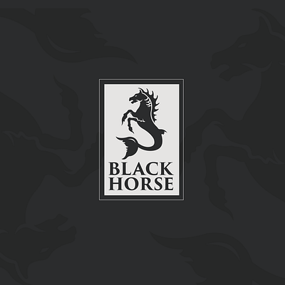 Black Horse black white design logo vector