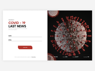 Subscribe | Daily UI #26 app challenge concept corona coronavirus covid 19 dailyui design figma info minimal news redesign subscribe ui ux