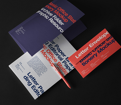 Free Business Psd Stationery Mockup Set folder mockup stationery mockup