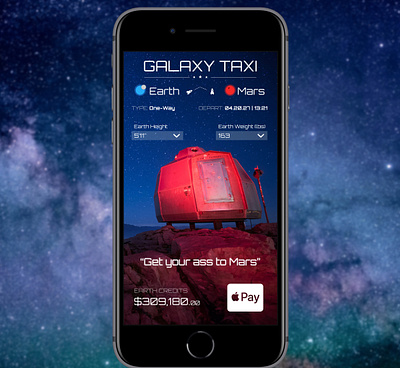 UI Challenge: "Galaxy Taxi" figmadesign total recall ui challenge