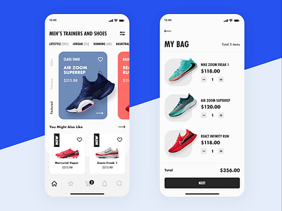 Mobile Store Concept - NIKE after effect animation color cool design mobile mobile app modern nike nike shoes shoes store ui vector