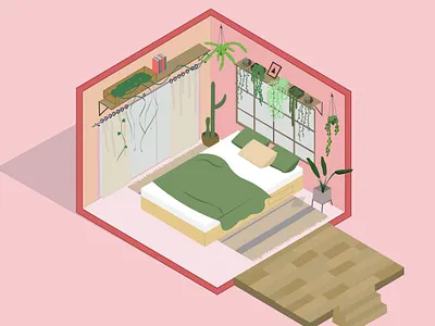 Isometric Room illustration ui