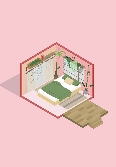 Isometric Room illustration ui
