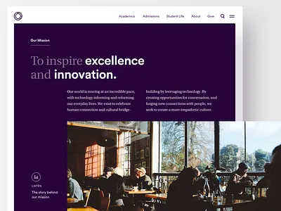 University Mission Statement college design higher ed homepage ui university unused visual design web web design website