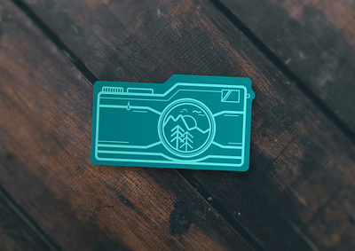 Monochromatic Camera Sticker branding hiking monochromatic outdoors simple single color sticker art sticker design