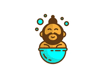 Remember to bathe bath bathing beard character design digital graphic graphic design happy illustration tub vector washing