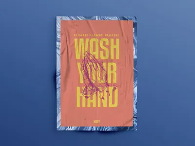 WASH YOUR HANDS COVID-19 PSA POSTER /// CONTRAST aesthetic art direction covid 19 covid19 design flat illustrator minimal poster art poster design typography