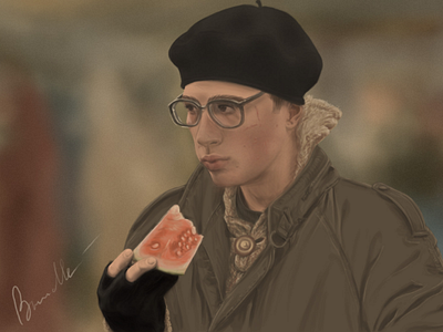 Brother | Dear, buy a watermelon! 90s art bazaar brother character digital digital art dribbble dribbblers illustration market movie photoshop watermelon