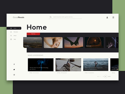 Goodreads - Home page adobe xd color creative graphic homepage identity kit landingpage minimal ui uiux uxdesign web webdesign wireframes