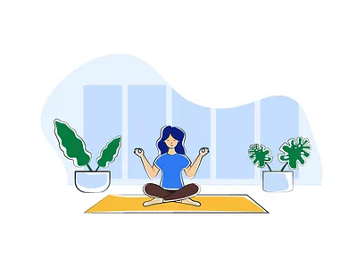 Illustration in the style of the line "Yoga" app design flat illustration illustrator minimal modern vector web website