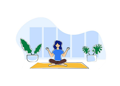 Illustration in the style of the line "Yoga" app design flat illustration illustrator minimal modern vector web website