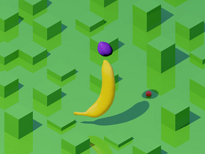 36 Days of type — J 36days j 36daysoftype alphabet banana blender blender3d cubes illustration letter typography