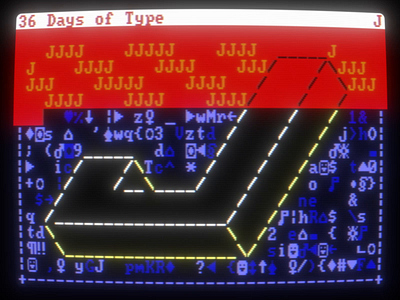 36 Days of Type - J 36 days of type 36daysoftype after effects animation ascii ascii art bbs loop retro