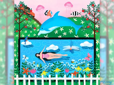 My creative paradise creative creativity design flower girl illustration love plant tree