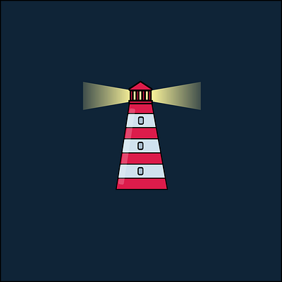 Flat Design Lighthouse adobe creative design flat graphic graphic design icon illustration illustrator vector