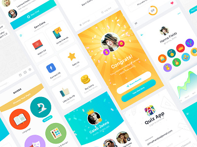 Mobile UI for Quiz App app design mobile app design