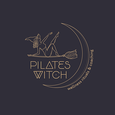 PilatesWitch Logo logo monogram logo monoline pilates witch