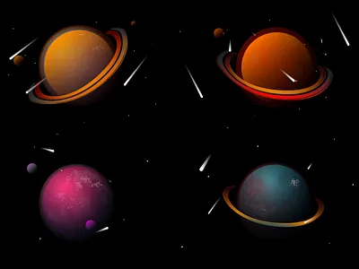 Some fancy planets astronomy colors creativity design illustration imagination milkyway planet planets ui vector