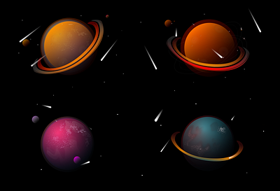 Some fancy planets astronomy colors creativity design illustration imagination milkyway planet planets ui vector