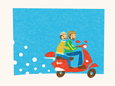 Vespa Valentines illustration scooter sweethearts valentines vespa