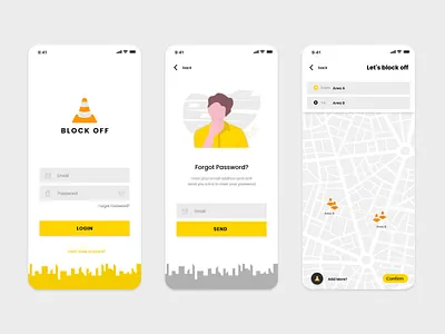 Block Road UI app app design flat ui