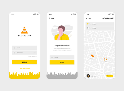 Block Road UI app app design flat ui