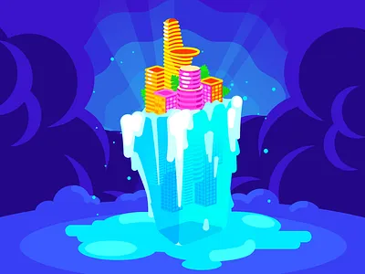 Melting ice art artist character city design flat ice illustration illustration art illustrator