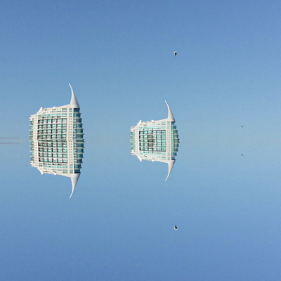 Flying cities conceptual art design