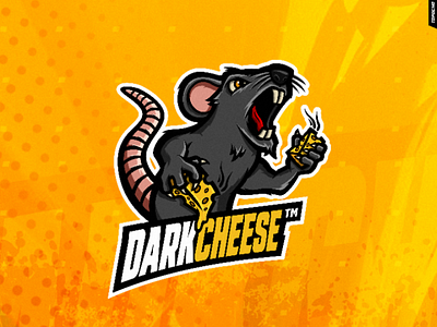 DARKCHEESE™ artwork brand chesse design esport esports icon illustration logo logo game logo gaming logo insporation mascot design mascot logo rat sport sport logo sports vector