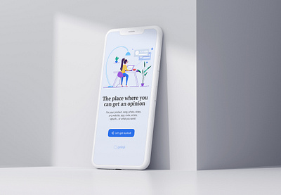 Welcome screen on iPhone Xs app design flat illustration minimal typography ui ux web website