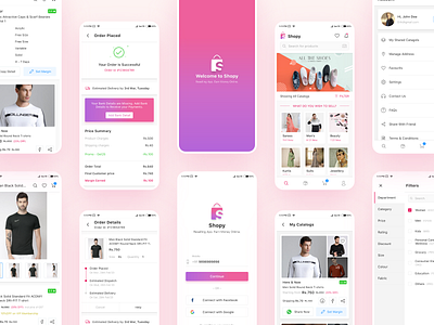E-commerce Shopy animation app design app ui botttom tab design interaction design logo ui uiux ux