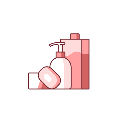 Hygiene 044/100 design hand soap icon illustration minimal refill sanitizer shadow soap vector