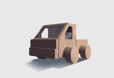 Wooden car car cg design icon illustration toy wood wooden