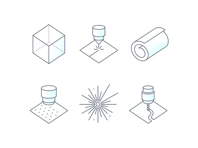 Metalworking Icon Set 3d bending cutting icon icondesign icons metal milling welding