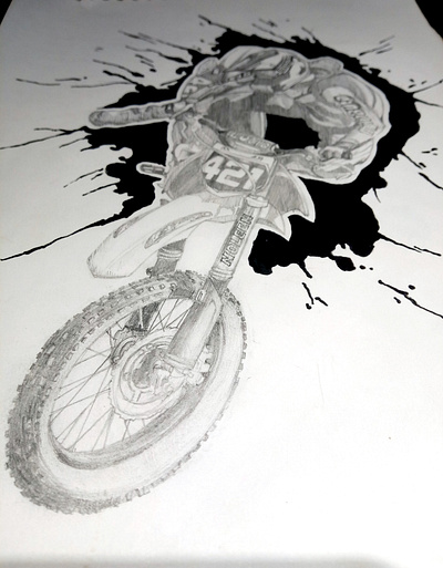 MOTOCROSS CONCEPT ART concept art concept artist graphic designer graphite drawing graphite illustration illustration ink inking motocross pencil art pencil drawing pencil sketch