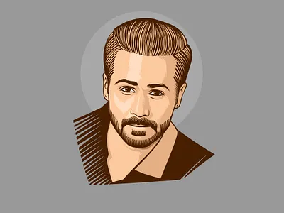 Color Portrait - Imran Hashmi bearded man color portrait color vector illustration illustration art portrait portrait design portrait illustration vector vector art vector artwork