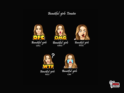 Beautiful girls Twitch Emotes bautiful carakter cartoon cry customemote design emoji emote emoteart emotes graphicforstream ofc omg pog poster design streamers twitch twitchemote twitchemotes wtf