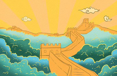 The Great Wall animation art branding design illustration illustrator ui vector web