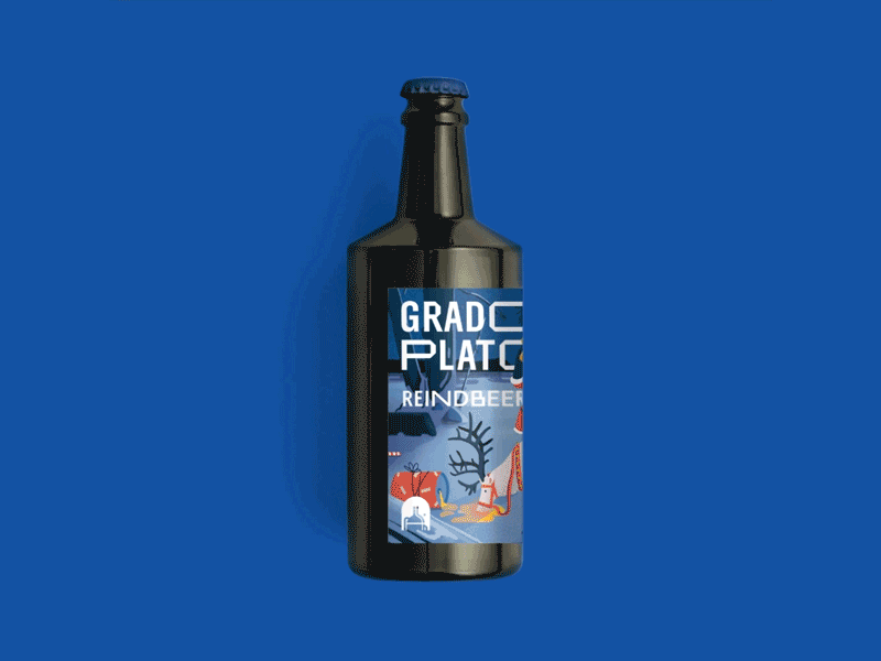 Grado Plato® Brewery - Reindbeer Label in motion beer beer art beer branding beer label branding brewery brewery branding brewery logo design graphicdesign graphicdesigners illustration illustration design packagingdesign procreate